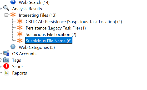 Ouput on a malware infected system